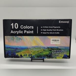 Emooqi Acrylic Paint Set 10 Colors 120ml/4oz Non Fading Paints No Brushes​​​